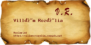 Villám Rozália névjegykártya
